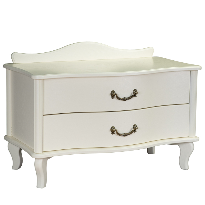 Прикроватные тумбы, Тумбочка Джульетта широкая 2 ящика дуб шампань Л