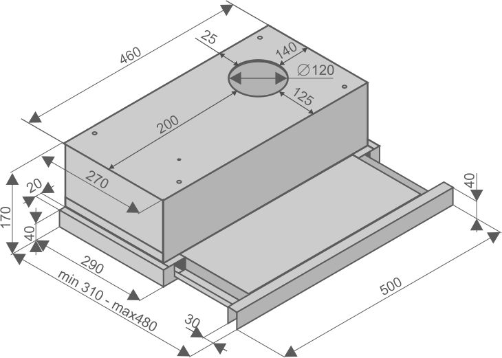 Вытяжки, Кухонная вытяжка Helena Black 60