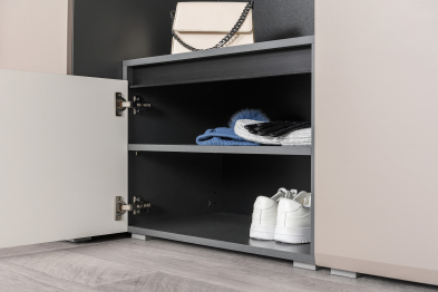 Тумба для обуви Сидней 16.129, антрацит, веллюто капучино