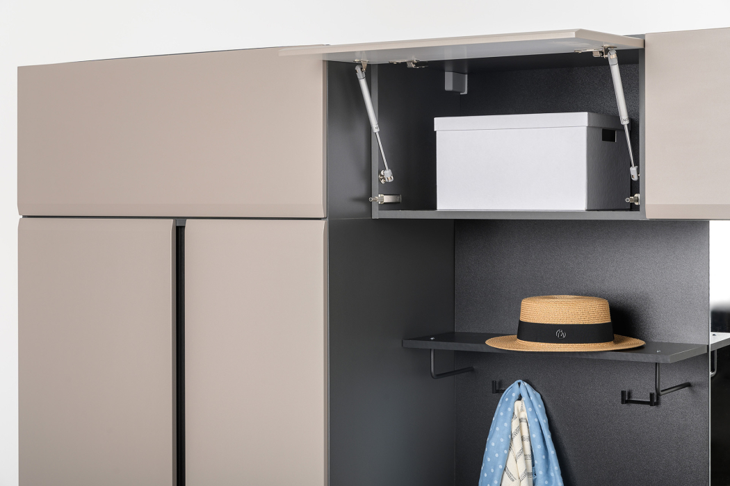 Шкафы распашные, Шкаф навесной Сидней 16.314.05, антрацит, веллюто капучино