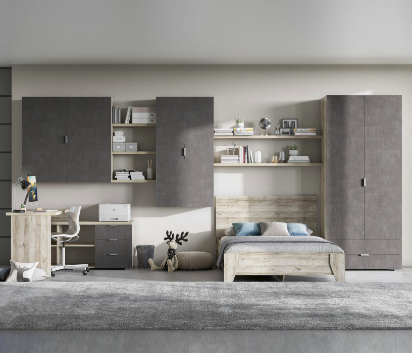 Для одежды, Шкаф Анима ШК-3005, дуб серый, камень темный