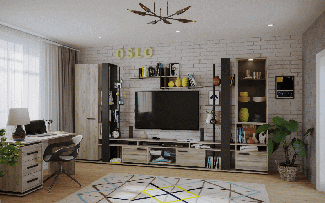 Прямые, Гостиная Oslo (модуль 84) Стол письменный