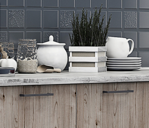 Кухня Астра 2,0 м Красное дерево патина/Дуб галиано МДФ