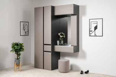 Шкаф комбинированный Сидней 13.18, антрацит, веллюто капучино