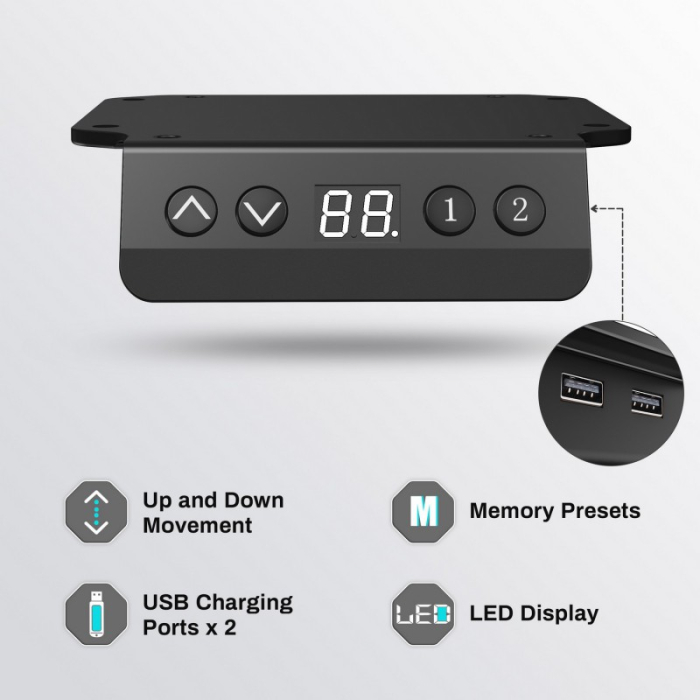 Кабинет, Стол для компьютера угловой (левый) c электрической регулировкой по высоте EUREKA ERK-L60L-RB