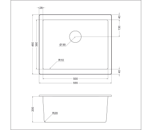 Гранитная мойка EMQ-1580.Q