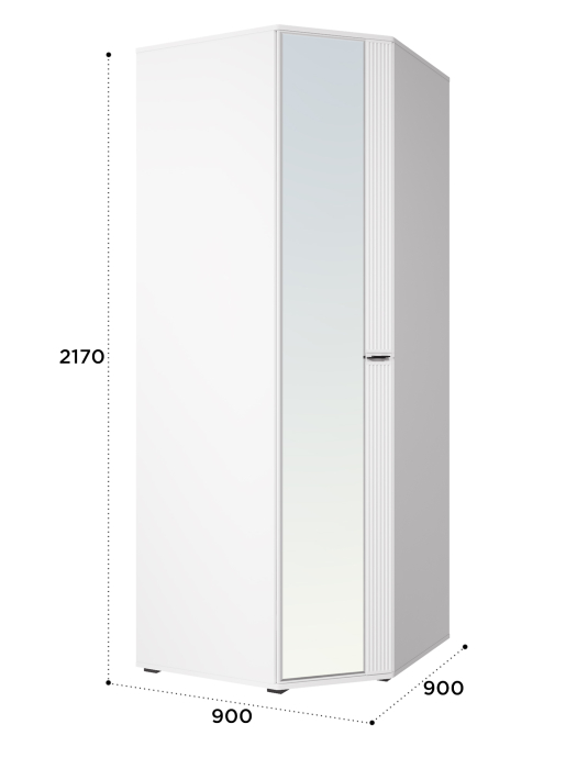 Угловые шкафы, Шкаф угловой Эмилия ЭЛ-17К с зеркалом