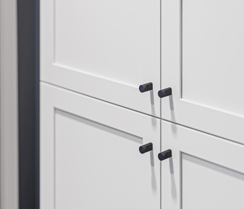 Прямые, Стеллаж Твин СБ-3373 Белый с глухими фасадами