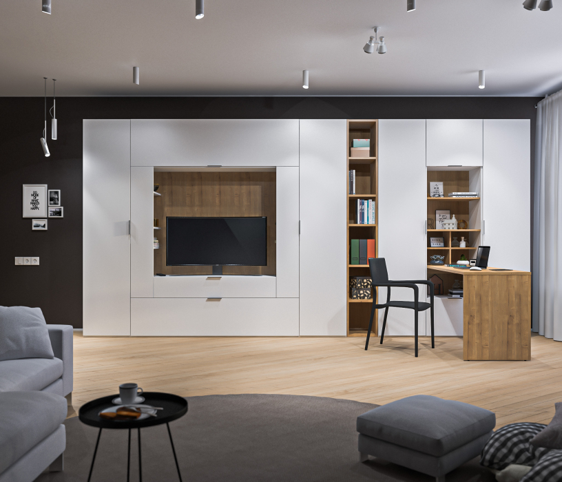 Стеллажи, Стеллаж Мальта СБ-3259 Дуб Гамильтон