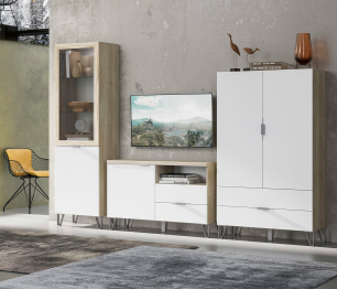 Шкаф Анима ШК-3021, дуб серый, белый