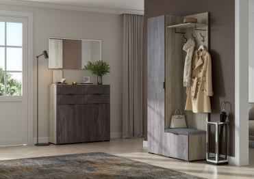 Шкаф Шаде ШК-3416, дуб серый, черный ясень