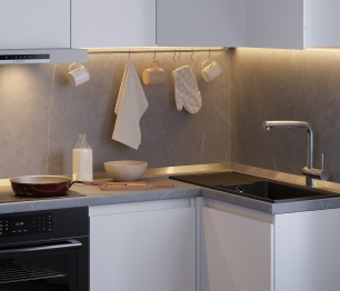 Кухонный гарнитур Леон угловой 210х100 см, белый