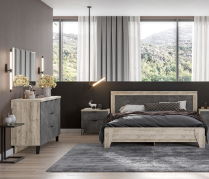 Комод Анима КМ-3203, дуб серый, камень тёмный