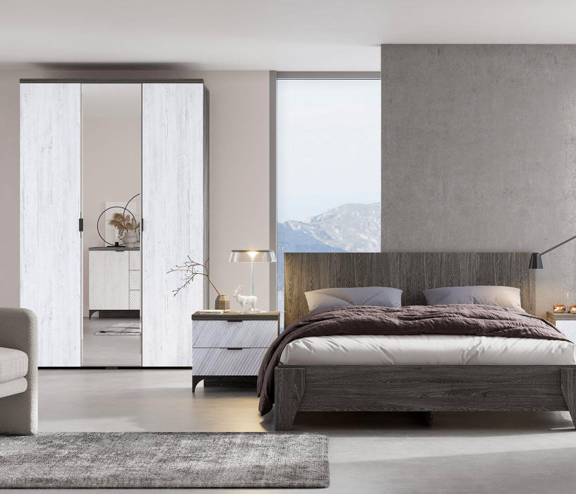 Для одежды, Шкаф Шаде ШК-2901, черный ясень, санторини белый