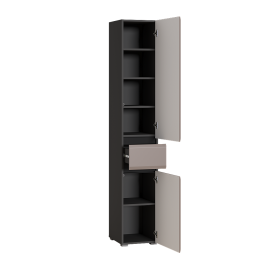 Шкаф с ящиком Сидней 13.202, антрацит, веллюто капучино