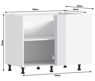 Регина корпус для стола приставного 1 дв 100х82 см