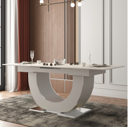 Стол Монако, столешница керамогранит (1600/2000х900х820) серебро