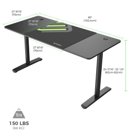 Стол для компьютера с регулировкой высоты EUREKA