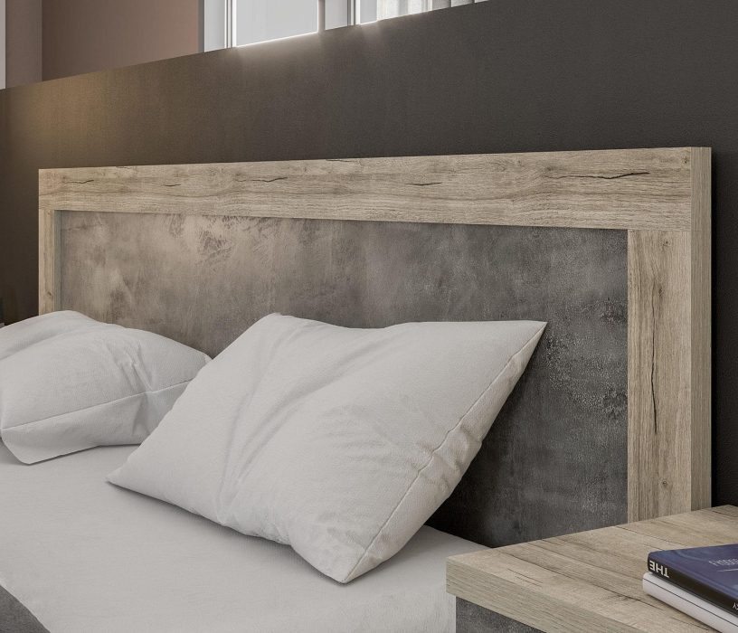 Кровати 140 см, Кровать Анима КРП-320-16-14, 1,4*2,0, дуб серый, камень тёмный