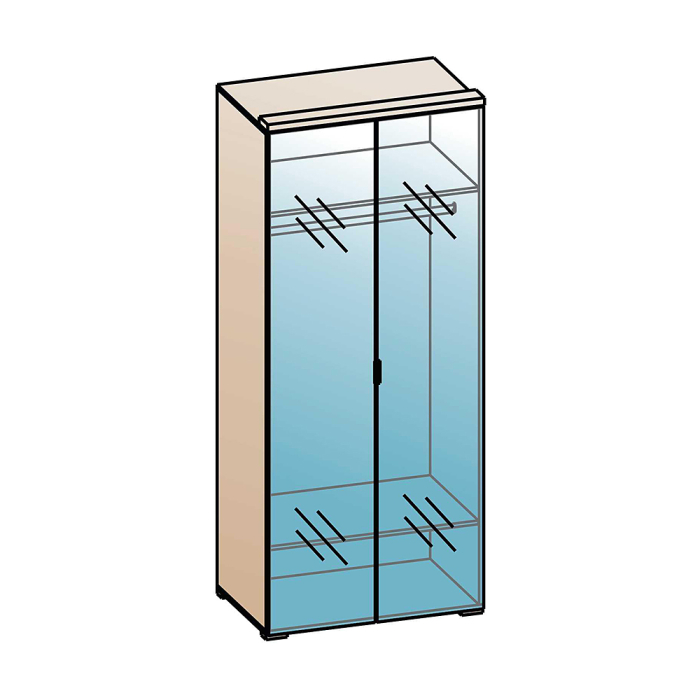 Для одежды, Шкаф Шаде ШК-2904, черный ясень, санторини белый