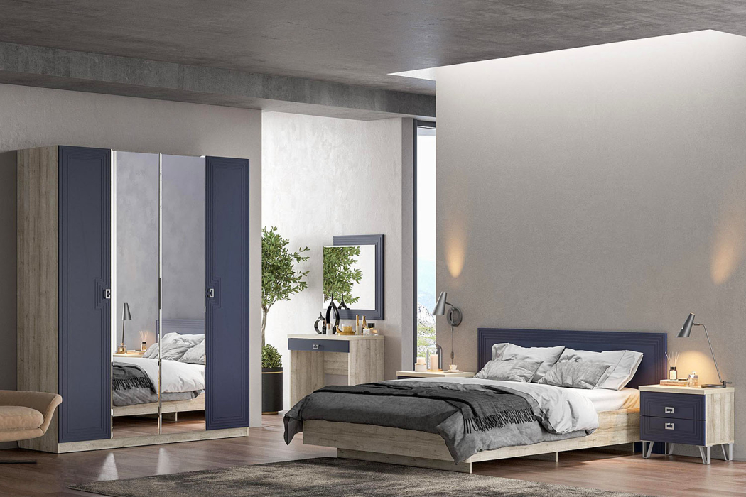 Зеркала в спальню, Зеркало Лежер З-3101, холст сапфировый