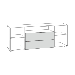 Тумба под ТВ Остин 16.47, белая шагрень, дуб золотой крафт