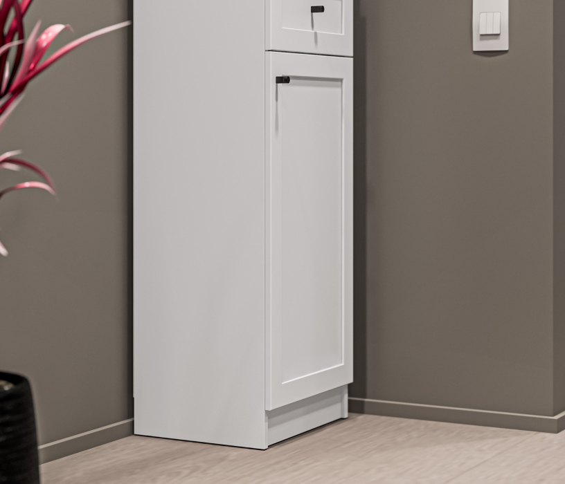 Прямые, Стеллаж Твин СБ-3372 Белый со стеклом и открытой полкой