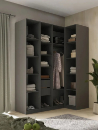 Угловой шкаф для одежды распашной с ящиками, София, 2200х900х1700мм