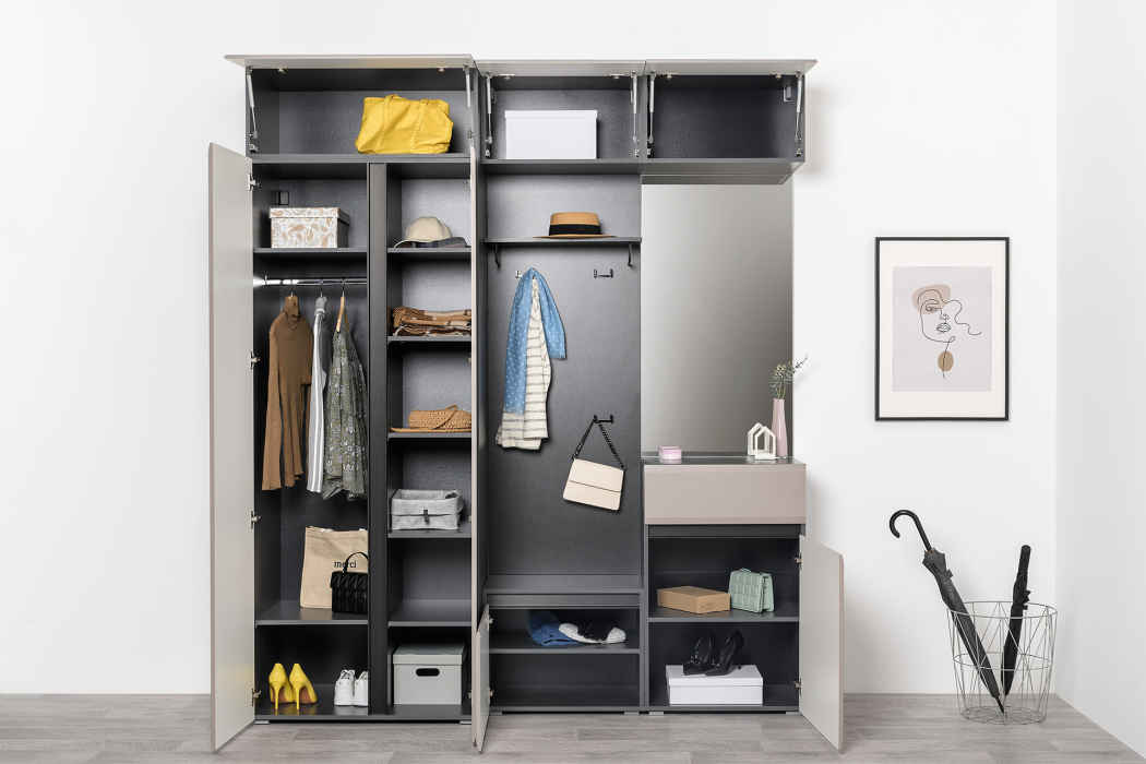 Тумбы, Комод Сидней 16.231.02, антрацит, веллюто капучино