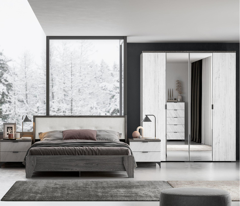 Для одежды, Шкаф Шаде ШК-2903, черный ясень, санторини белый