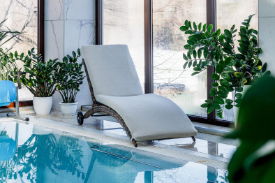 Шезлонг AGATA коричневый с матрасом