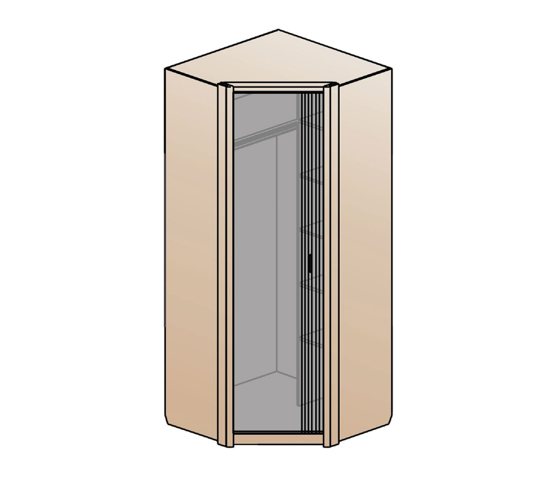 Для одежды, Шкаф угловой Шер ШК-2321, дуб апрель темный/лофт голдэн пэлас