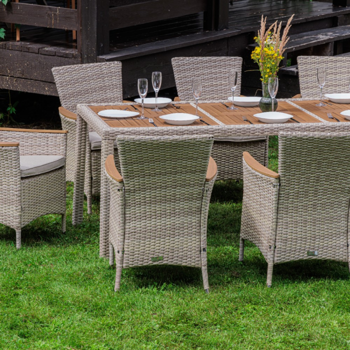 Комплекты мебели, Обеденный комплект AMELIA бежевого цвета на 8 персон