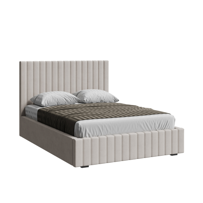 Мягкая кровать, Кровать двуспальная Болонья велюр с ПМ 180х200 см