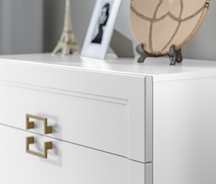 Комод Ассоль СБ-3434 Белый/МДФ Белый