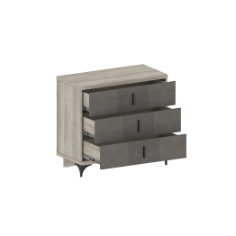 Комод Шер КМ-2301, дуб серый, айронвуд серебро