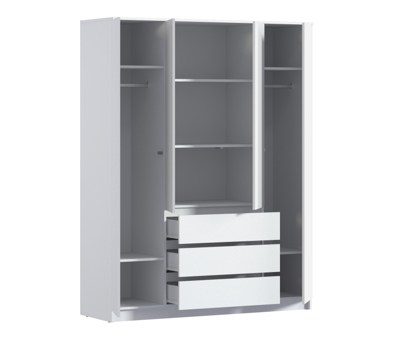 Шкафы распашные, Шкаф 4 дверный с ящиками Леон СБ-3364