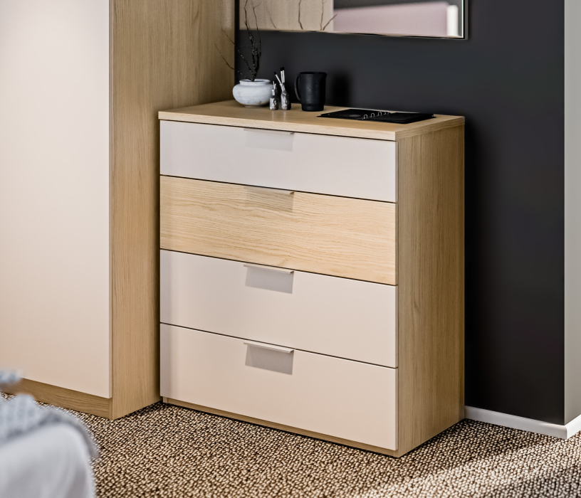 Комоды, Комод Афина СБ-3324 Дуб Винченца/Дуб Винченца,Кашемир серый