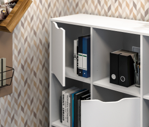 Стеллаж Mika / Мика СБ-3278 Белый/Белый,Серый