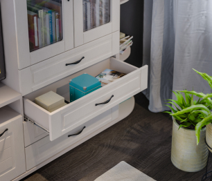 Сити СБ-2925 Шкаф-витрина Бежевый песок/МДФ Кофе