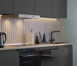 Кухонный гарнитур Леон прямой 240 см, диамант серый