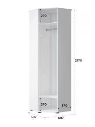 Шкаф угловой Эмилия ЭЛ-14К с зеркалом