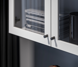 Твин СБ-3384 Полка Белая с фасадами со стеклом