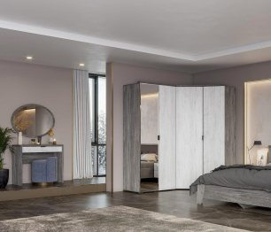 Шкаф Шаде ШК-2903, черный ясень, санторини белый