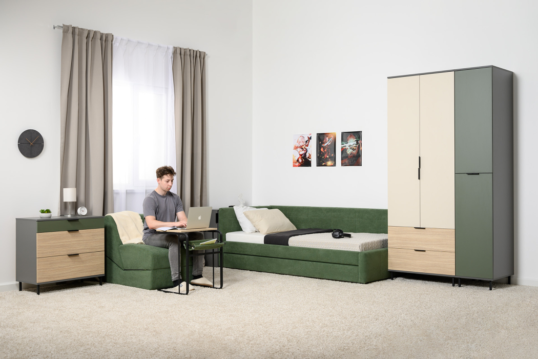 Для одежды, Шкаф Марвэл 16.317.02, темно-серый, сатин, плэйн