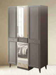 Шкаф в спальню 3х дверный Валенсия (серебро)