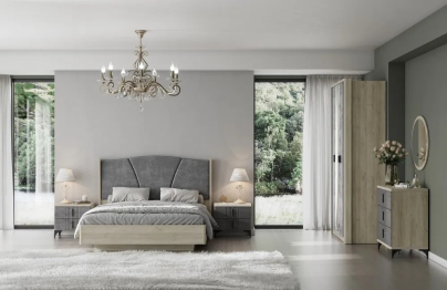 Комод Шер КМ-2301, дуб серый, айронвуд серебро