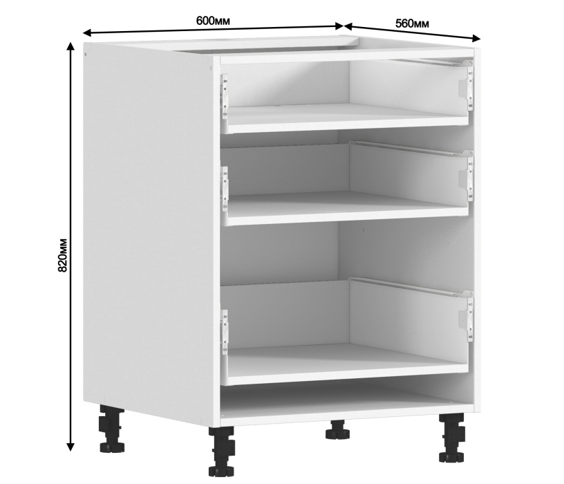 Корпус, Регина корпус для стола 3 ящ 60х82 см