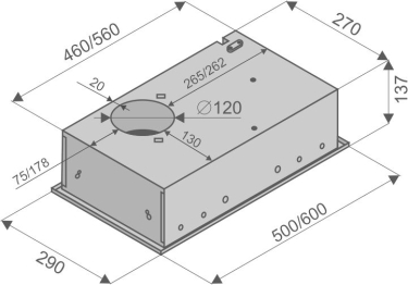 Кухонная вытяжка Inbox Inox 60