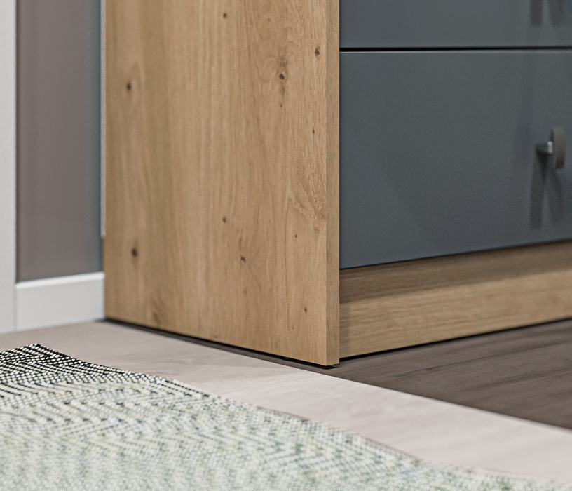 Комоды, Комод Сидней СБ-2586/1 Дуб дикий/Диамант серый